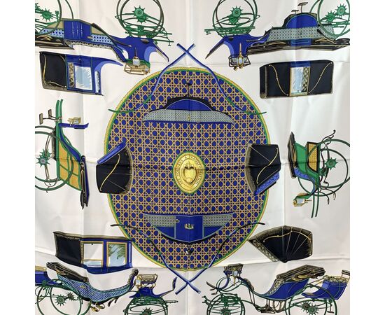 HERMES Foulard in Seta Col. Blu Carre 90 HERMES Foulard in Seta Col. Blu Carre 90