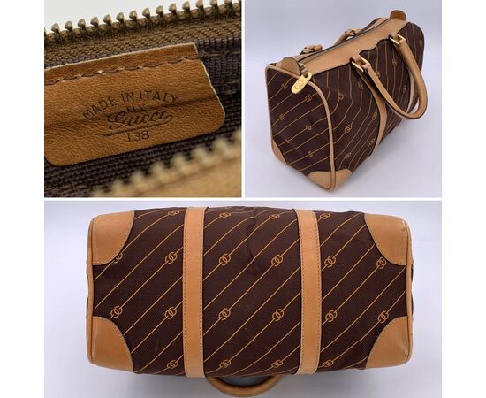 GUCCI Borsa a Mano Vintage in Tela Col. Marrone M