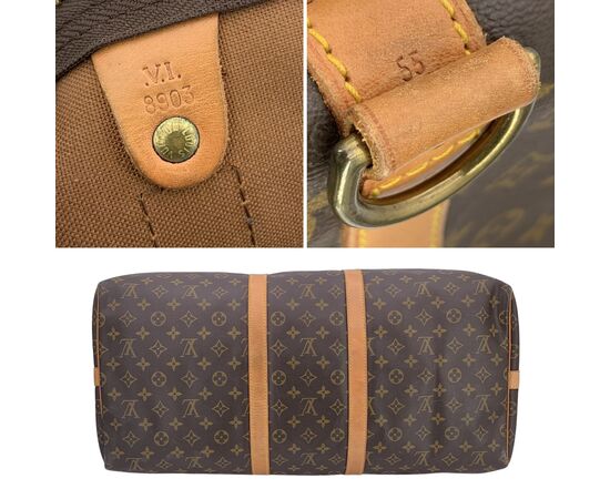 LOUIS VUITTON Borsa da Viaggio Vintage in Tela Col. Marrone Keepall L