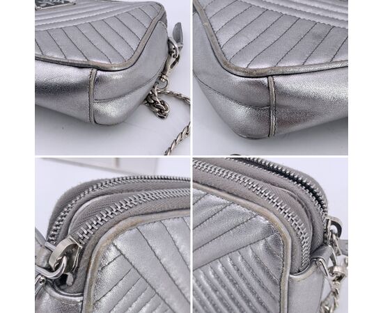PRADA Borsa a Tracolla in Pelle Col. Argento Diagramme S PRADA Borsa a Tracolla in Pelle Col. Argento Diagramme S