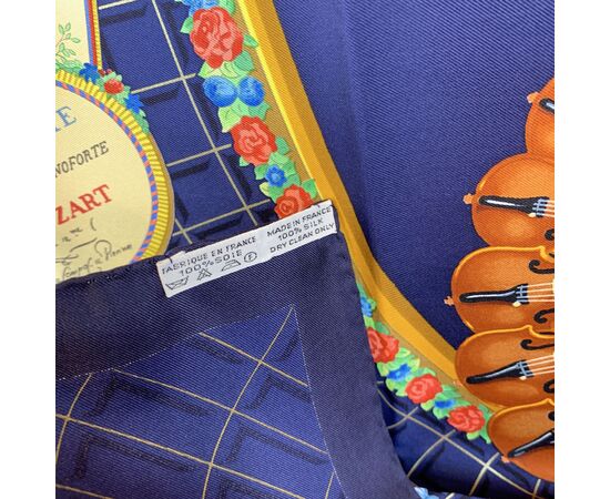 HERMES Foulard Vintage in Seta Col. Blu Carre 90