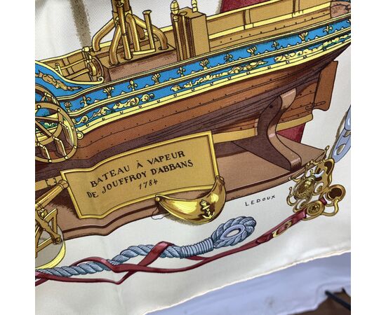 HERMES Foulard Vintage in Seta Col. Beige Carre 90 HERMES Foulard Vintage in Seta Col. Beige Carre 90