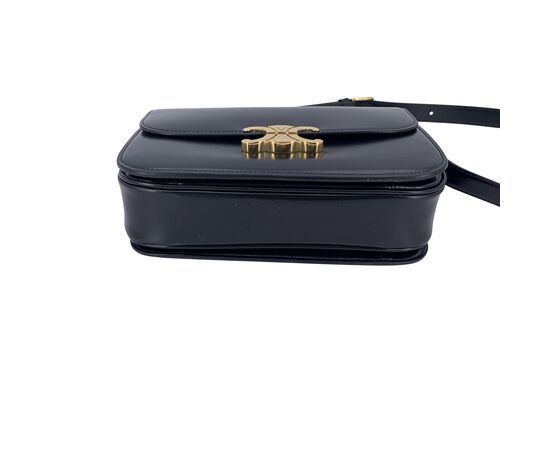 CELINE Borsa a Tracolla in Pelle Col. Nero Triomphe M CELINE Borsa a Tracolla in Pelle Col. Nero Triomphe M