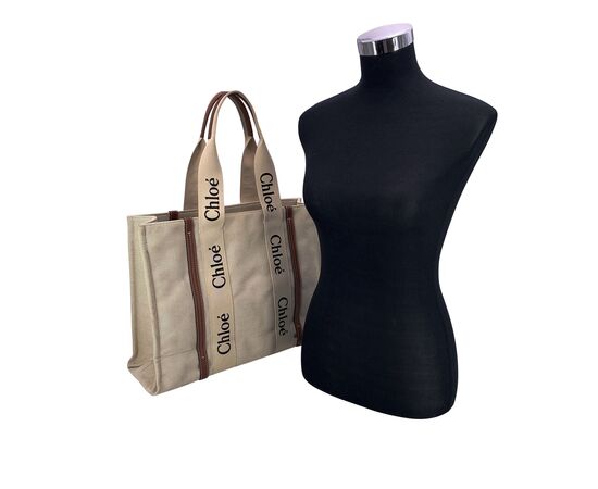 CHLOE Borsa Shopper in Tela Col. Beige Woody M CHLOE Borsa Shopper in Tela Col. Beige Woody M