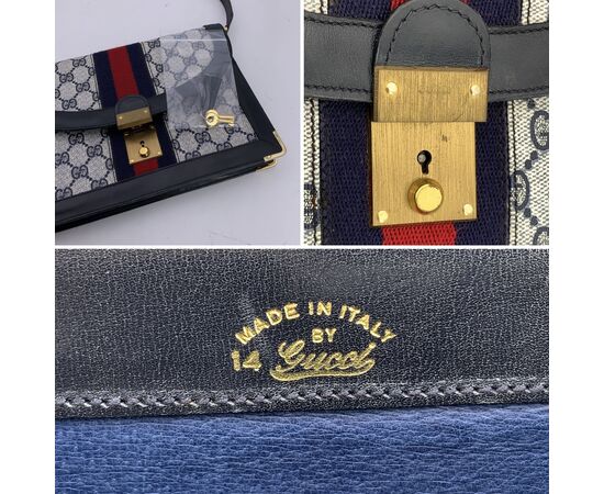 GUCCI Borsa a Tracolla Vintage in Tela Col. Blu M GUCCI Borsa a Tracolla Vintage in Tela Col. Blu M