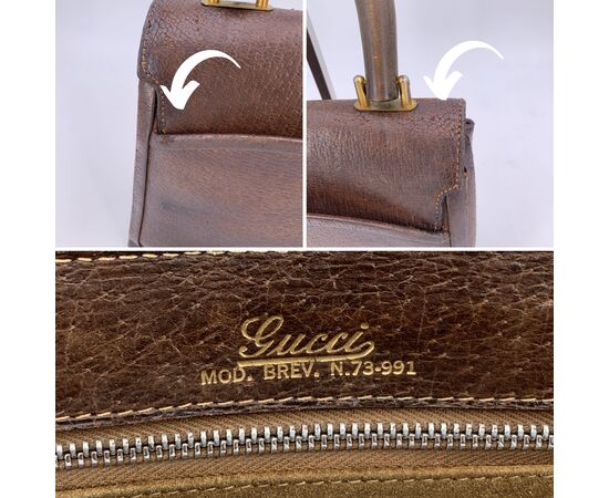GUCCI Borsa a Mano Vintage in Pelle Col. Marrone M