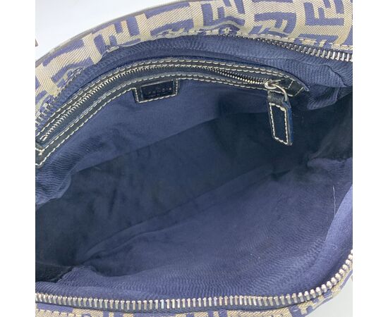 FENDI Borsa a Mano in Tela Col. Blu FF M FENDI Borsa a Mano in Tela Col. Blu FF M