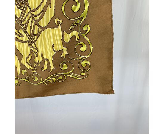 HERMES Foulard Vintage in Seta Col. Marrone Carre 90