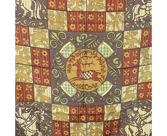 HERMES Foulard Vintage in Seta Col. Marrone Carre 90