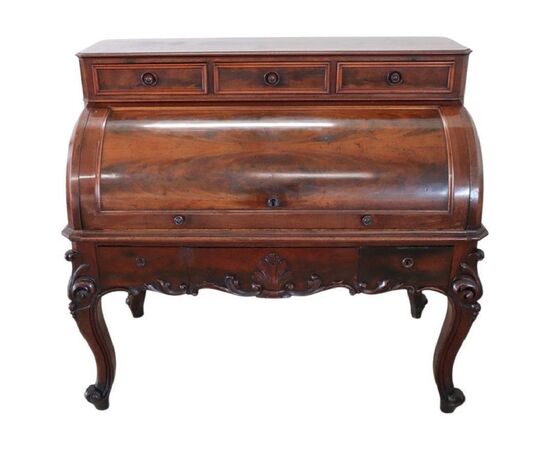 Antica scrivania a rullo secolo XIX Antica scrivania a rullo secolo XIX