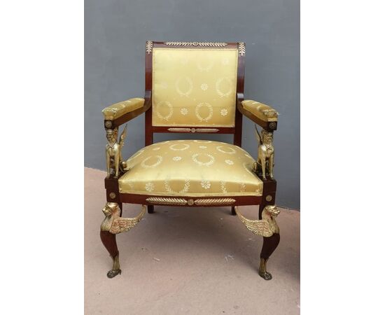 COPPIA DI POLTRONE IN MOGANO - FRANCIA - NAPOLEONE III