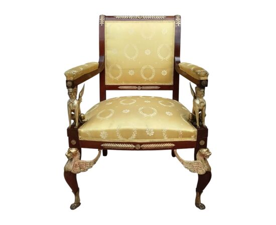 COPPIA DI POLTRONE IN MOGANO - FRANCIA - NAPOLEONE III