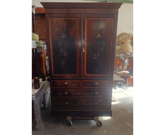 Elegant 19th-century English painted wardrobe