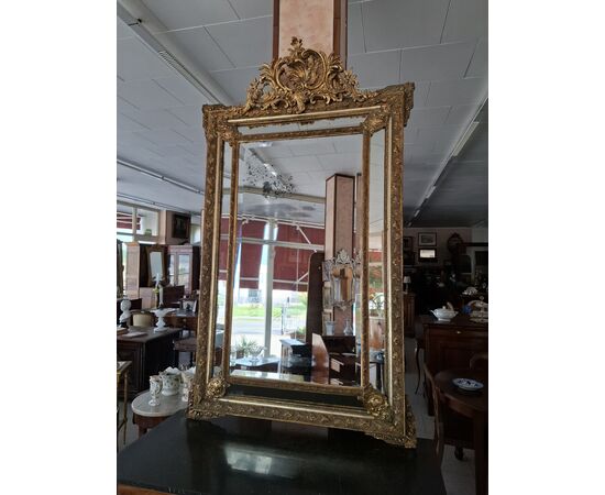 Mirror with golden frame
