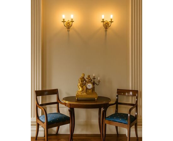 PAIR OF GILDED WOOD SCONCES SECOND HALF 19TH CENTURY PAIR OF GILDED WOOD SCONCES SECOND HALF 19TH CENTURY