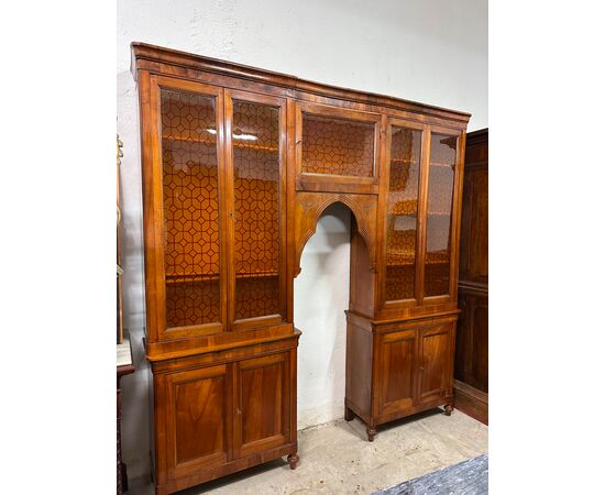 Libreria a ponte epoca Carlo X lombarda XIX secolo.  Restaurata