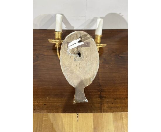 PAIR OF GILDED WOOD SCONCES SECOND HALF 19TH CENTURY PAIR OF GILDED WOOD SCONCES SECOND HALF 19TH CENTURY