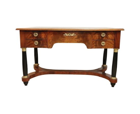 Elegante scrivania da centro in stile Impero secolo XX