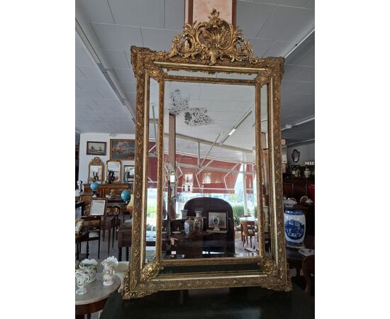 Mirror with golden frame