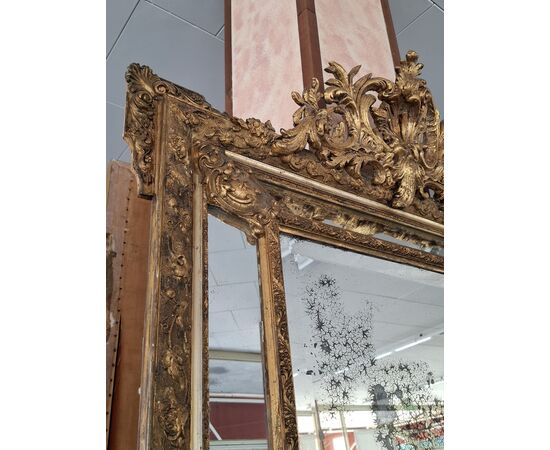 Mirror with golden frame