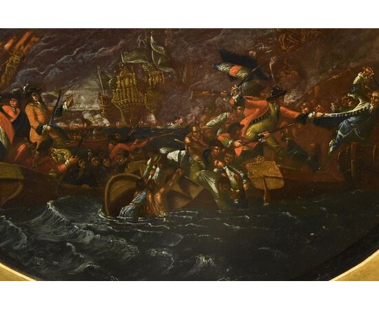 Night naval battle, Ilario Mercanti «lo Spolverini» (Parma, 1657 - 1734) Night naval battle, Ilario Mercanti «lo Spolverini» (Parma, 1657 - 1734)