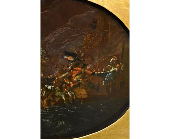 Night naval battle, Ilario Mercanti «lo Spolverini» (Parma, 1657 - 1734) Night naval battle, Ilario Mercanti «lo Spolverini» (Parma, 1657 - 1734)