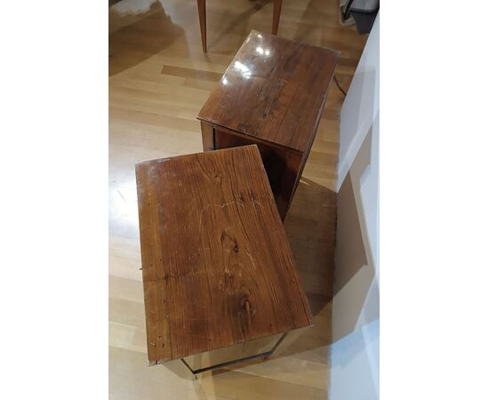 PAIR OF NEOCLASSICAL INLAID BEDSIDE TABLES, LATE 18TH CENTURY