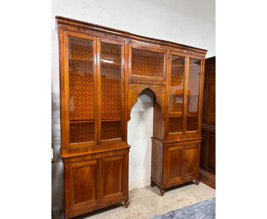 Libreria a ponte epoca Carlo X lombarda XIX secolo.  Restaurata Libreria a ponte epoca Carlo X lombarda XIX secolo.  Restaurata