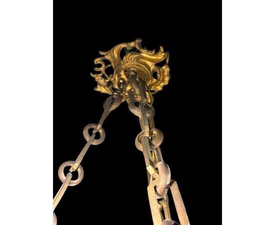 Gilt bronze chandelier.