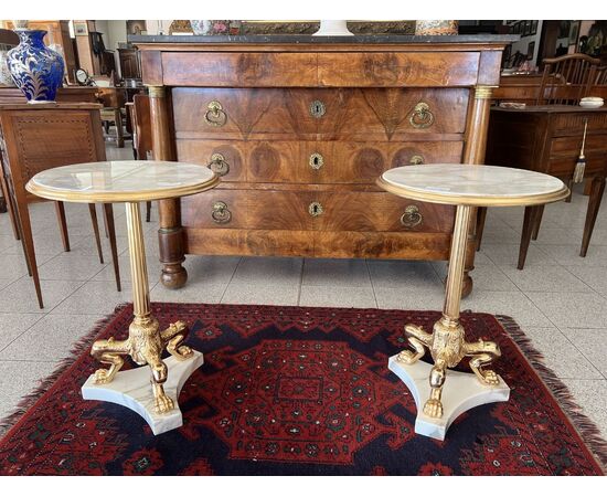 Golden pedestal tables