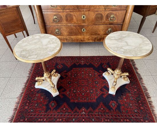 Golden pedestal tables