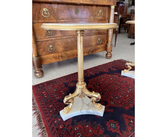 Golden pedestal tables