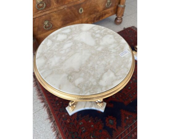 Golden pedestal tables