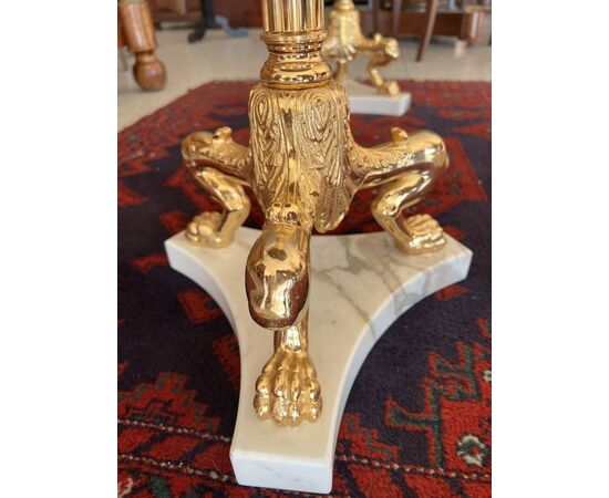 Golden pedestal tables