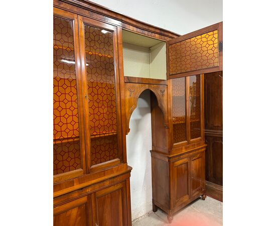 Libreria a ponte epoca Carlo X lombarda XIX secolo.  Restaurata Libreria a ponte epoca Carlo X lombarda XIX secolo.  Restaurata