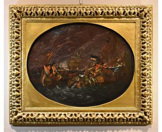 Battaglia navale notturna, Ilario Mercanti «lo Spolverini» (Parma, 1657 - 1734) Battaglia navale notturna, Ilario Mercanti «lo Spolverini» (Parma, 1657 - 1734)