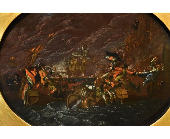 Battaglia navale notturna, Ilario Mercanti «lo Spolverini» (Parma, 1657 - 1734) Battaglia navale notturna, Ilario Mercanti «lo Spolverini» (Parma, 1657 - 1734)