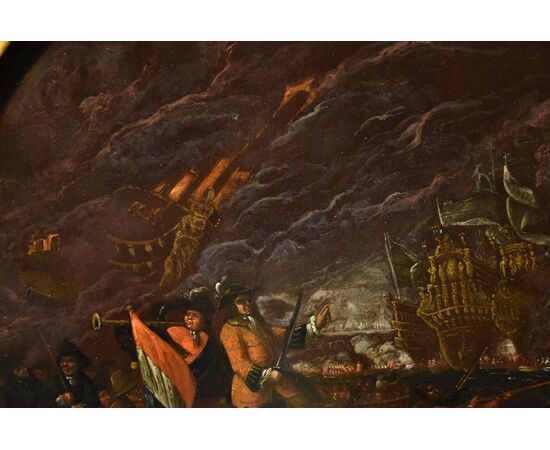 Battaglia navale notturna, Ilario Mercanti «lo Spolverini» (Parma, 1657 - 1734) Battaglia navale notturna, Ilario Mercanti «lo Spolverini» (Parma, 1657 - 1734)