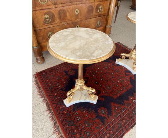 Golden pedestal tables