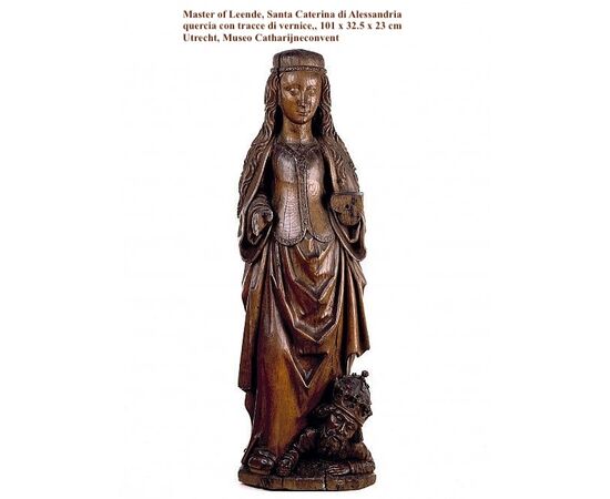 Scultura lignea, Santa Caterina, Basso Reno, XV Secolo (1480 circa) Scultura lignea, Santa Caterina, Basso Reno, XV Secolo (1480 circa)