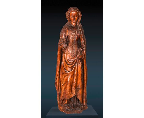 Scultura lignea, Santa Caterina, Basso Reno, XV Secolo (1480 circa) Scultura lignea, Santa Caterina, Basso Reno, XV Secolo (1480 circa)