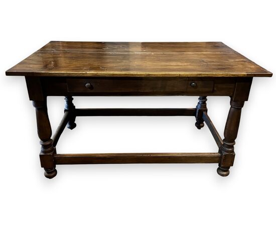 TAV327 - Tavolo antico con cassetto centrale, epoca '600, misure cm L 150 x P 90 x H 83