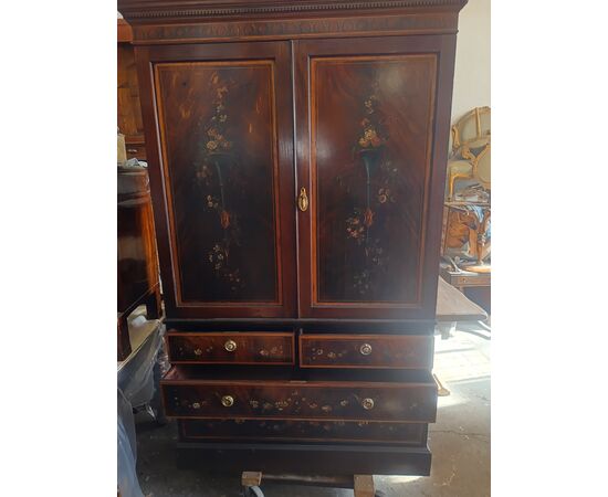 Elegant 19th-century English painted wardrobe