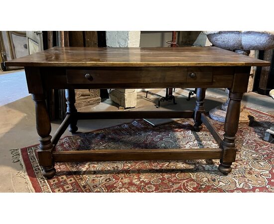 TAV327 - Tavolo antico con cassetto centrale, epoca '600, misure cm L 150 x P 90 x H 83