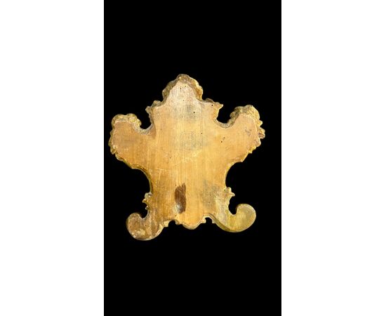 Pair of carved wooden cartaglorias with gold leaf.