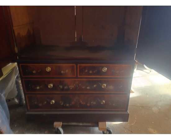 Elegant 19th-century English painted wardrobe