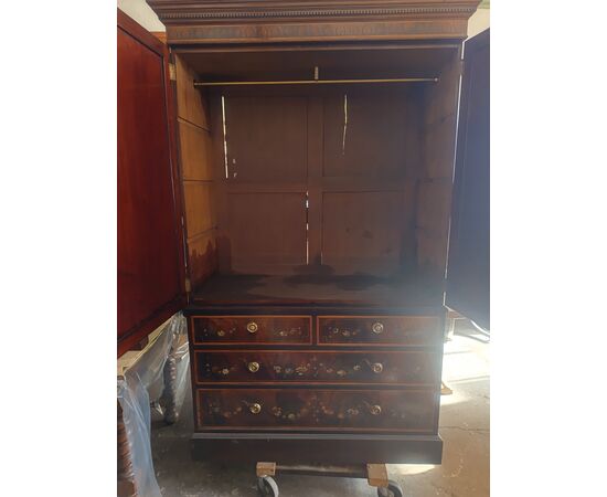 Elegant 19th-century English painted wardrobe