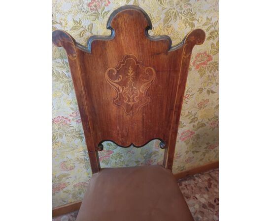 18th-century inlaid walnut chair