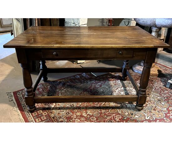 TAV327 - Tavolo antico con cassetto centrale, epoca '600, misure cm L 150 x P 90 x H 83
