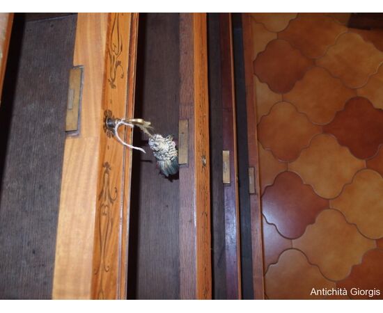 Inlaid chest of drawers, Charles X style, 19th century